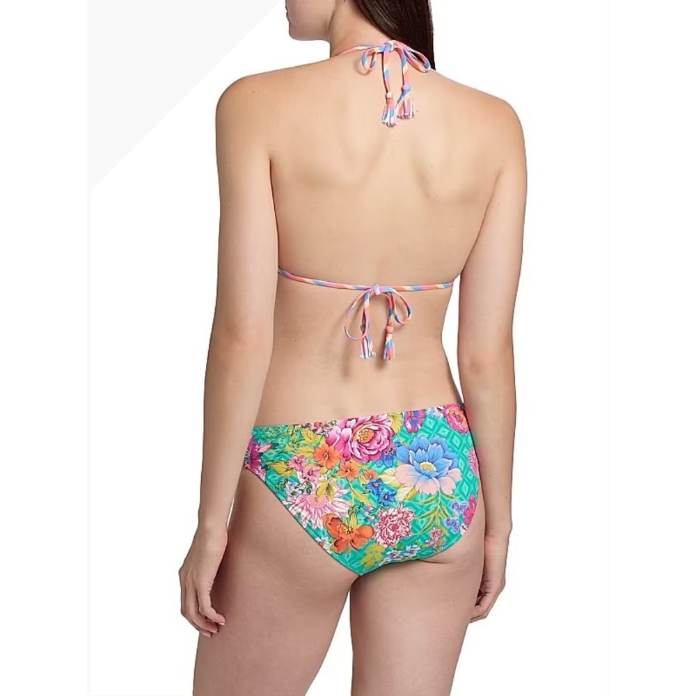 Johnny Was Pearce Bandeau Bikini Set High Waist Floral Patchwork Multi XL NEW - Picture 2 of 7